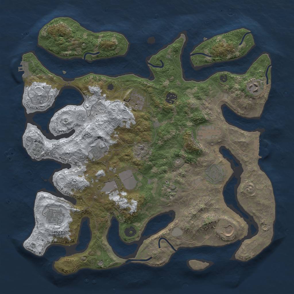 Rust Map: Procedural Map, Size: 3950, Seed: 1430748500, 20 Monuments