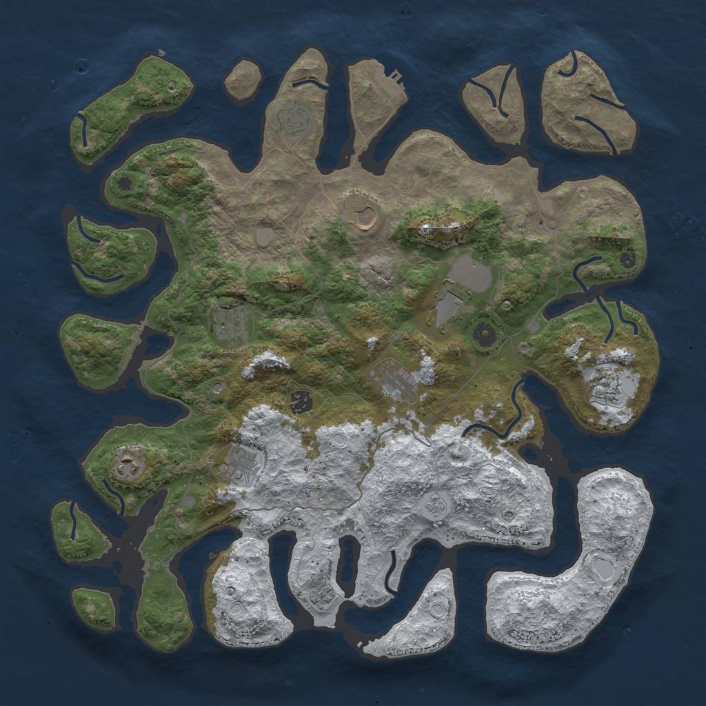 Rust Map: Procedural Map, Size: 4500, Seed: 3149328, 18 Monuments