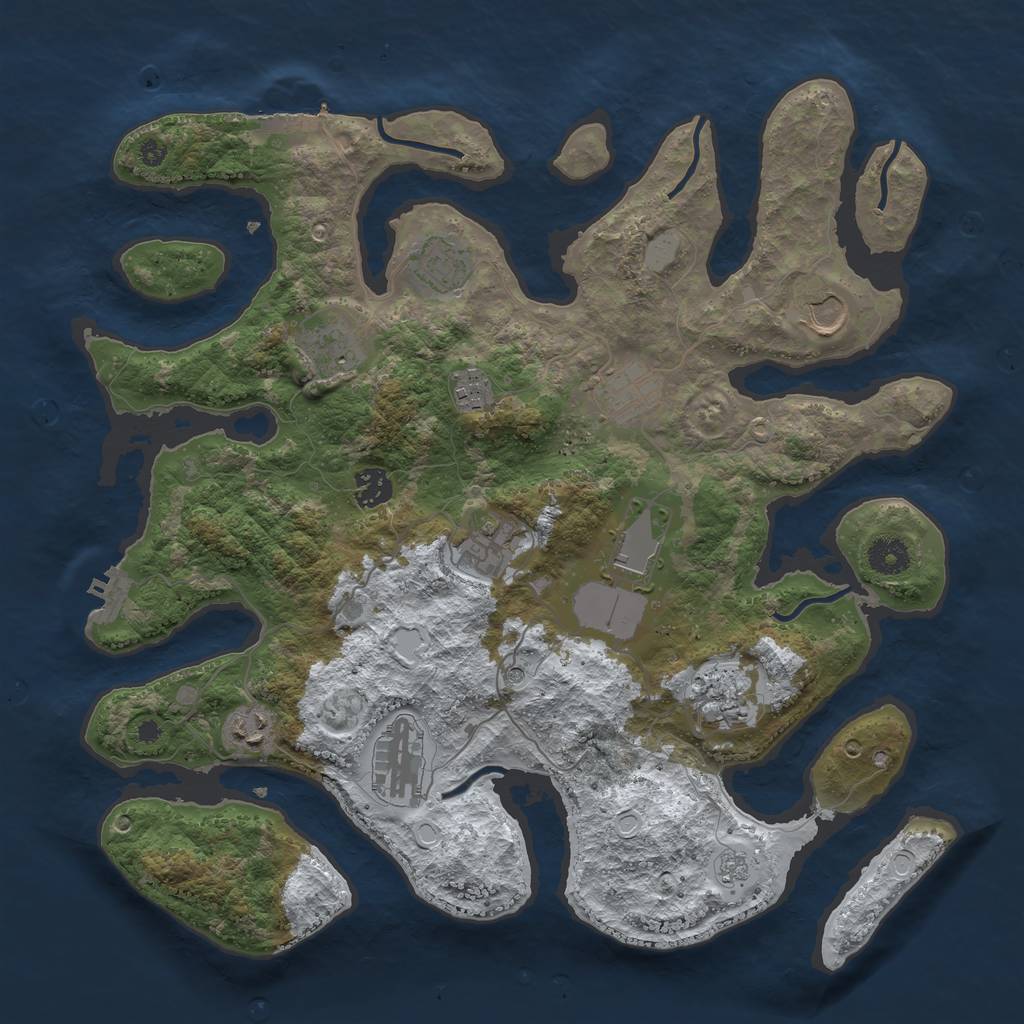 Rust Map: Procedural Map, Size: 3850, Seed: 683828275, 20 Monuments