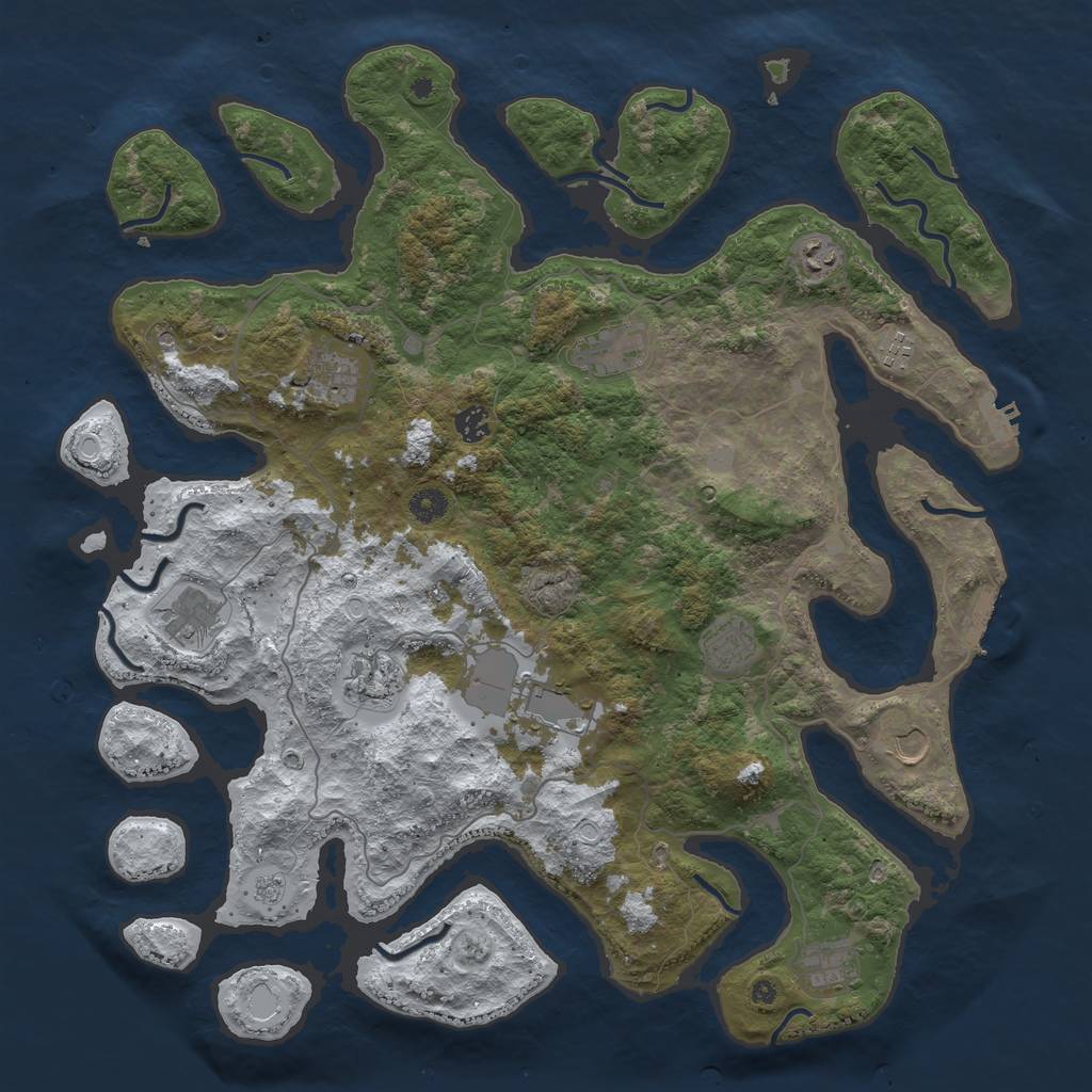 Rust Map: Procedural Map, Size: 4500, Seed: 3665304, 20 Monuments