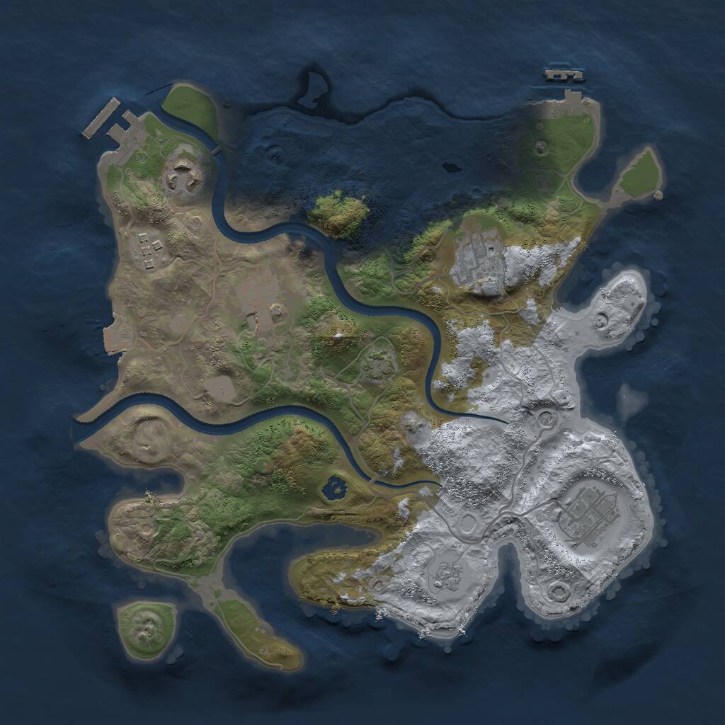 Rust Map: Procedural Map, Size: 3000, Seed: 993003, 11 Monuments