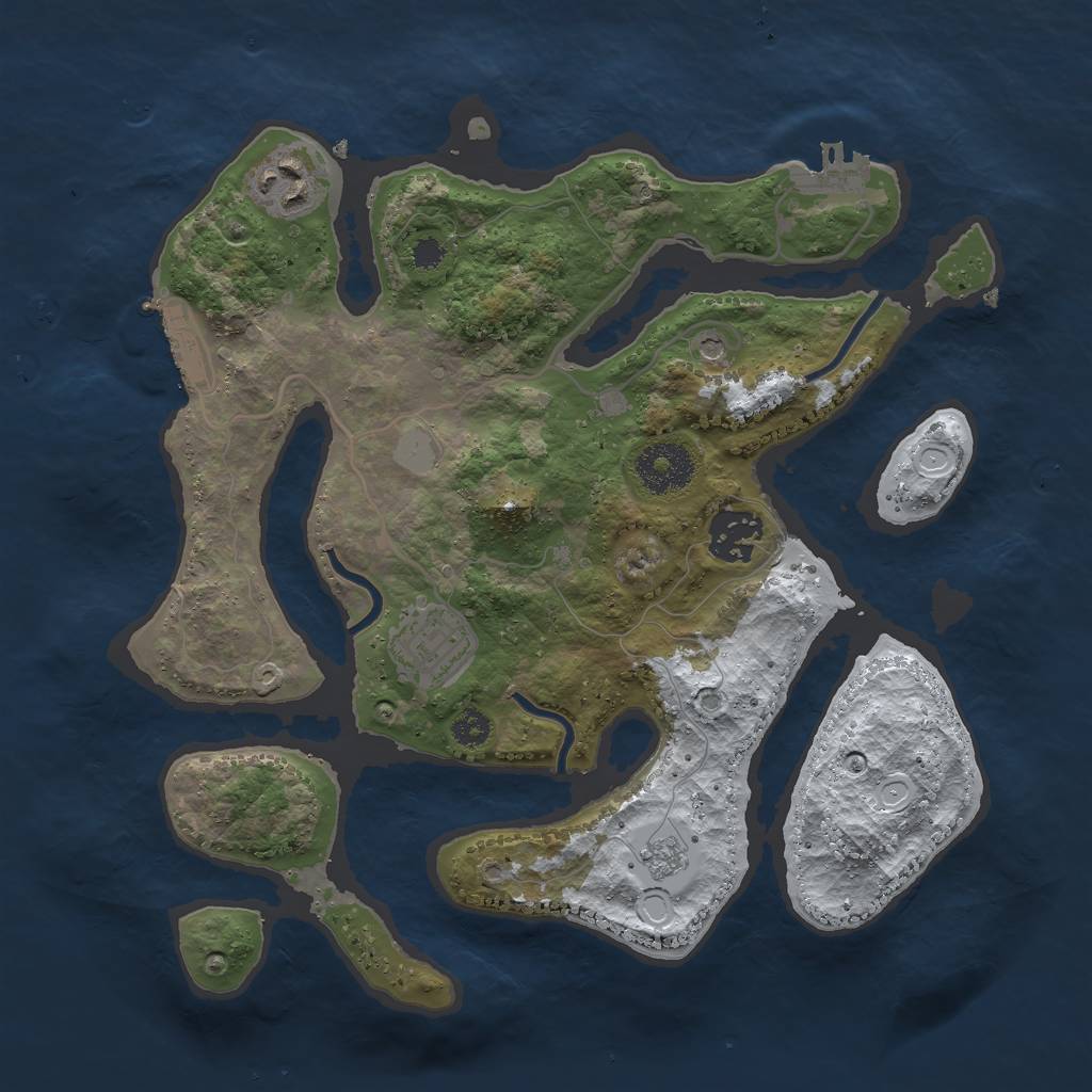 Rust Map: Procedural Map, Size: 3000, Seed: 993003, 12 Monuments