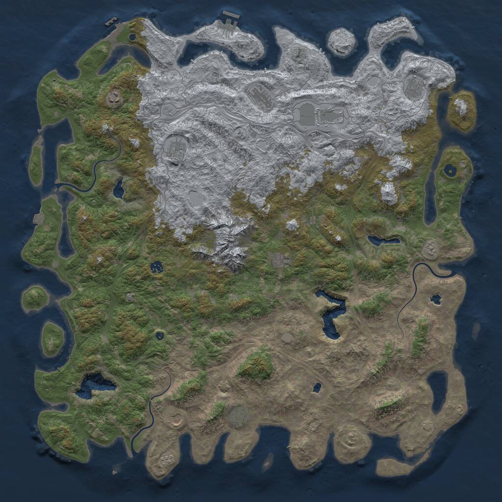 Rust Map: Procedural Map, Size: 5998, Seed: 250, 17 Monuments