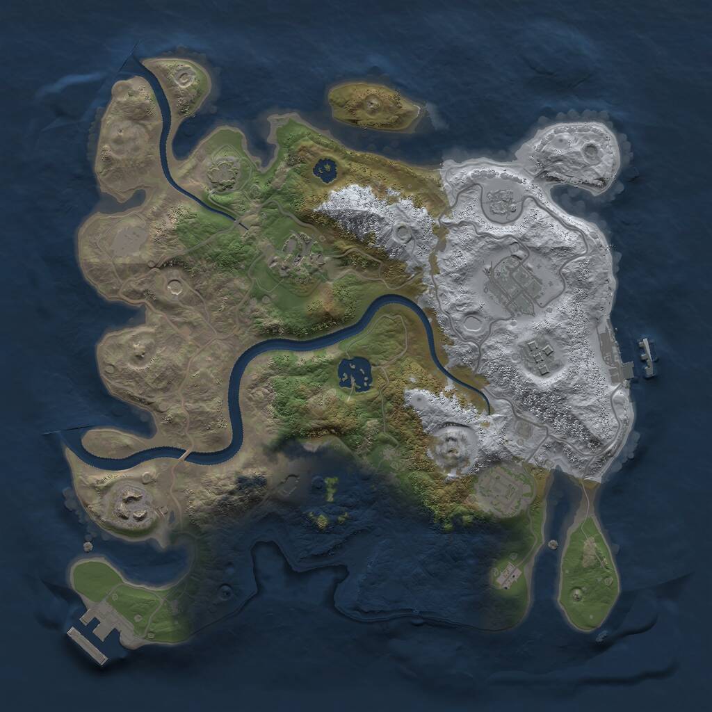 Rust Map: Procedural Map, Size: 3000, Seed: 5512, 13 Monuments