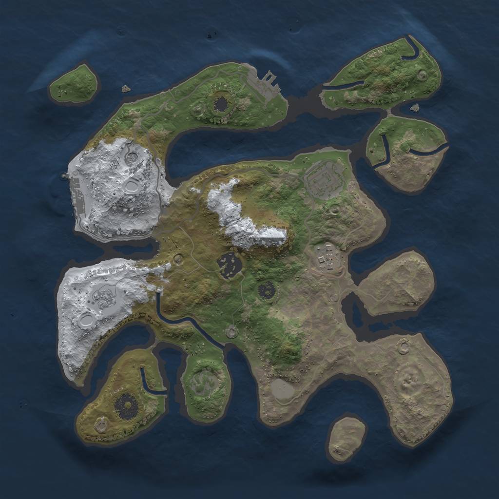 Rust Map: Procedural Map, Size: 3000, Seed: 517562, 12 Monuments