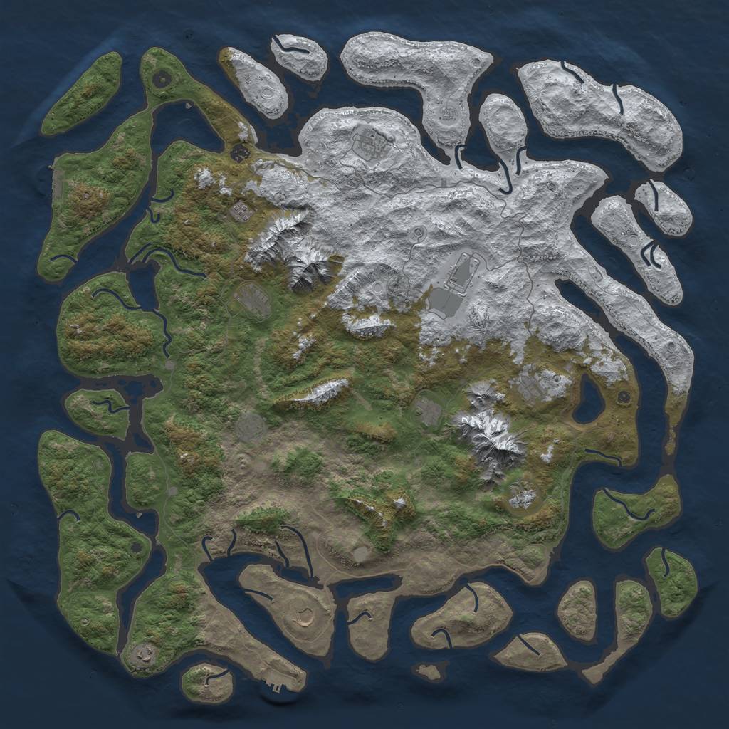 Rust Map: Procedural Map, Size: 5999, Seed: 3333, 20 Monuments