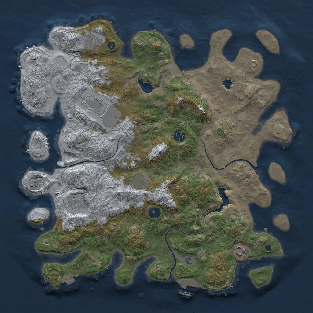 Rust Map: Procedural Map, Size: 4025, Seed: 27022022, 12 Monuments