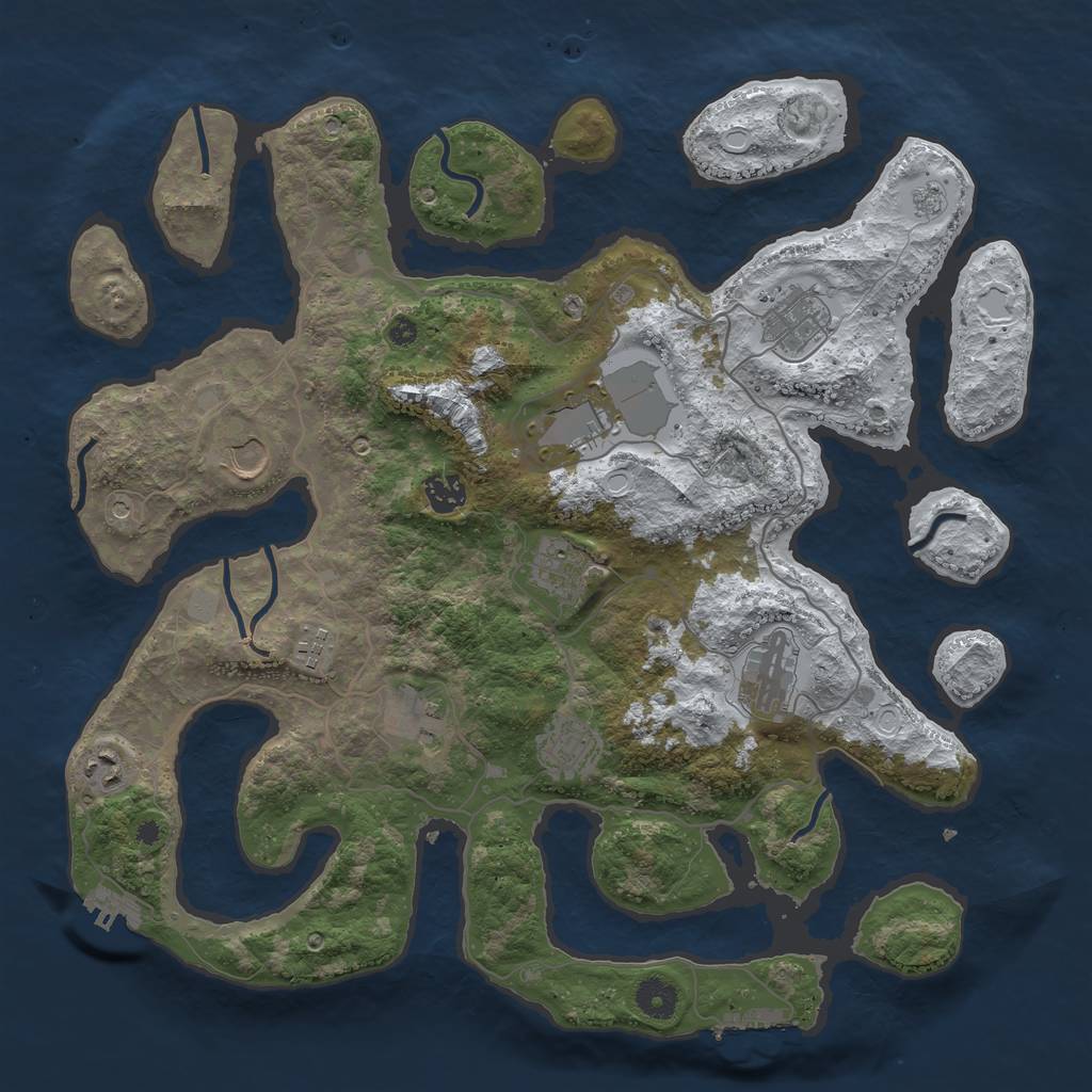 Rust Map: Procedural Map, Size: 4000, Seed: 633401109, 19 Monuments