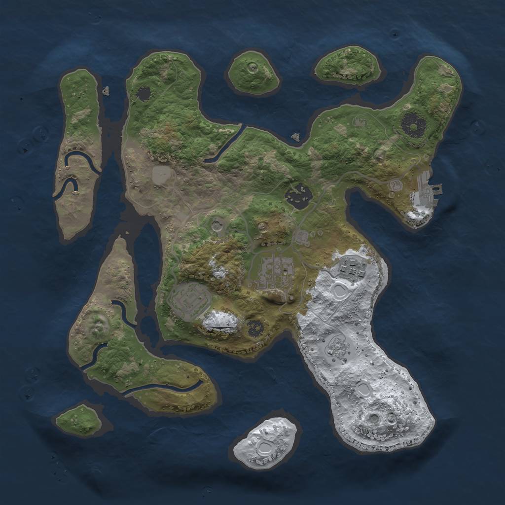 Rust Map: Procedural Map, Size: 3000, Seed: 122554110, 12 Monuments