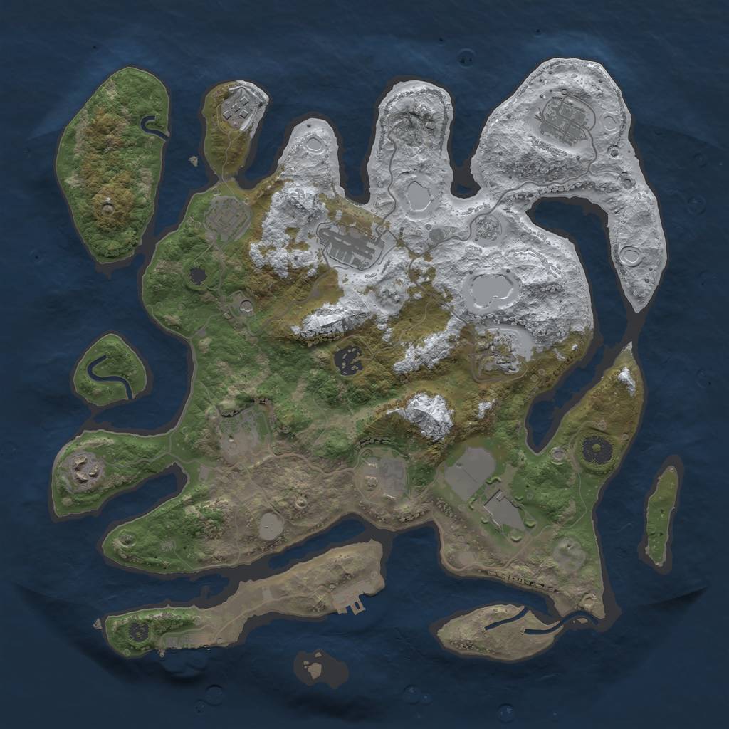 Rust Map: Procedural Map, Size: 3700, Seed: 765930310, 19 Monuments