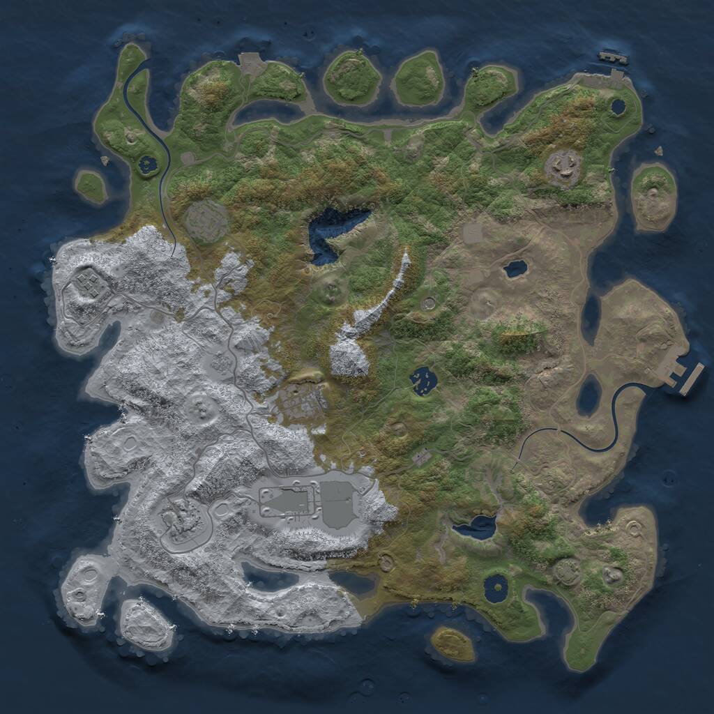 Rust Map: Procedural Map, Size: 4000, Seed: 10003, 13 Monuments