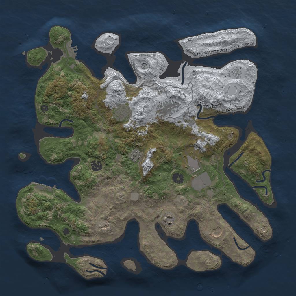 Rust Map: Procedural Map, Size: 4000, Seed: 730210, 16 Monuments