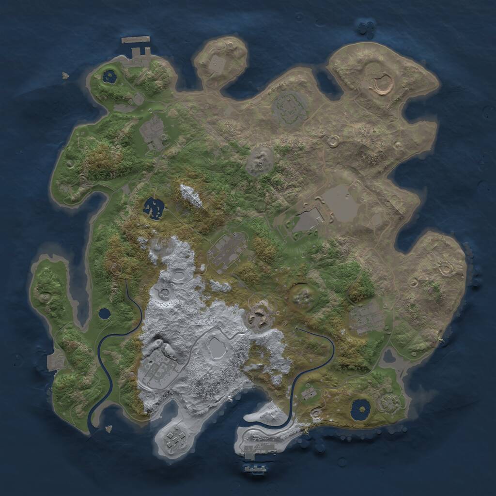 Rust Map: Procedural Map, Size: 3550, Seed: 289042, 15 Monuments