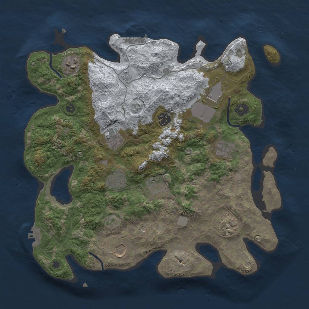 Rust Map: Procedural Map, Size: 3500, Seed: 475822588, 18 Monuments