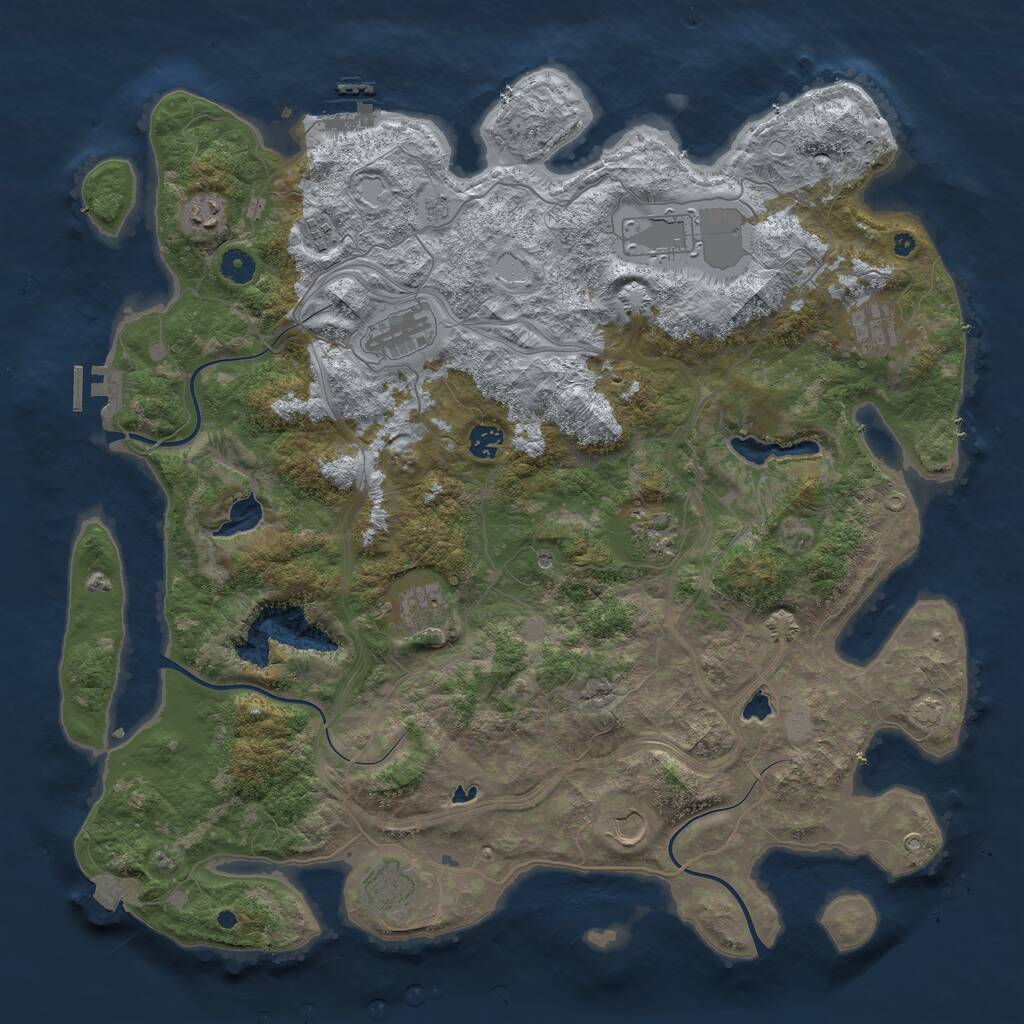 Rust Map: Procedural Map, Size: 4500, Seed: 6093545, 16 Monuments