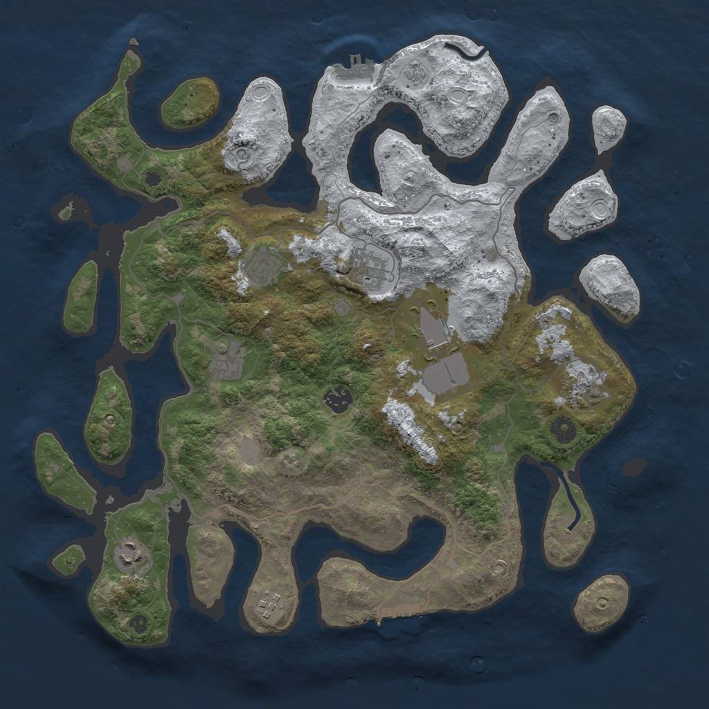 Rust Map: Procedural Map, Size: 4000, Seed: 1972371608, 17 Monuments