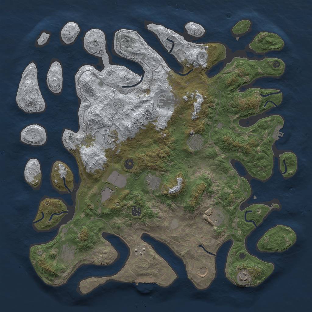 Rust Map: Procedural Map, Size: 4500, Seed: 5858575, 20 Monuments