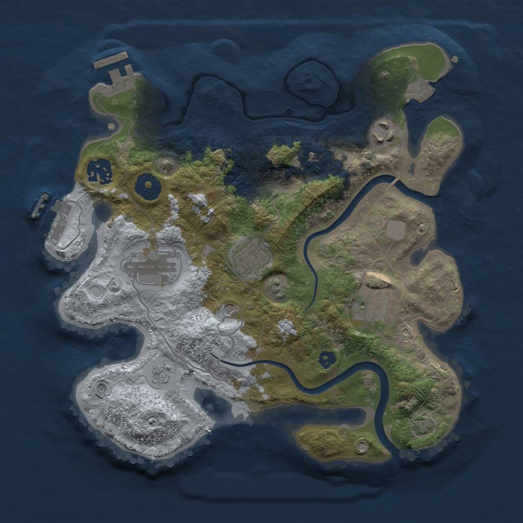 Rust Map: Procedural Map, Size: 3000, Seed: 153453, 12 Monuments