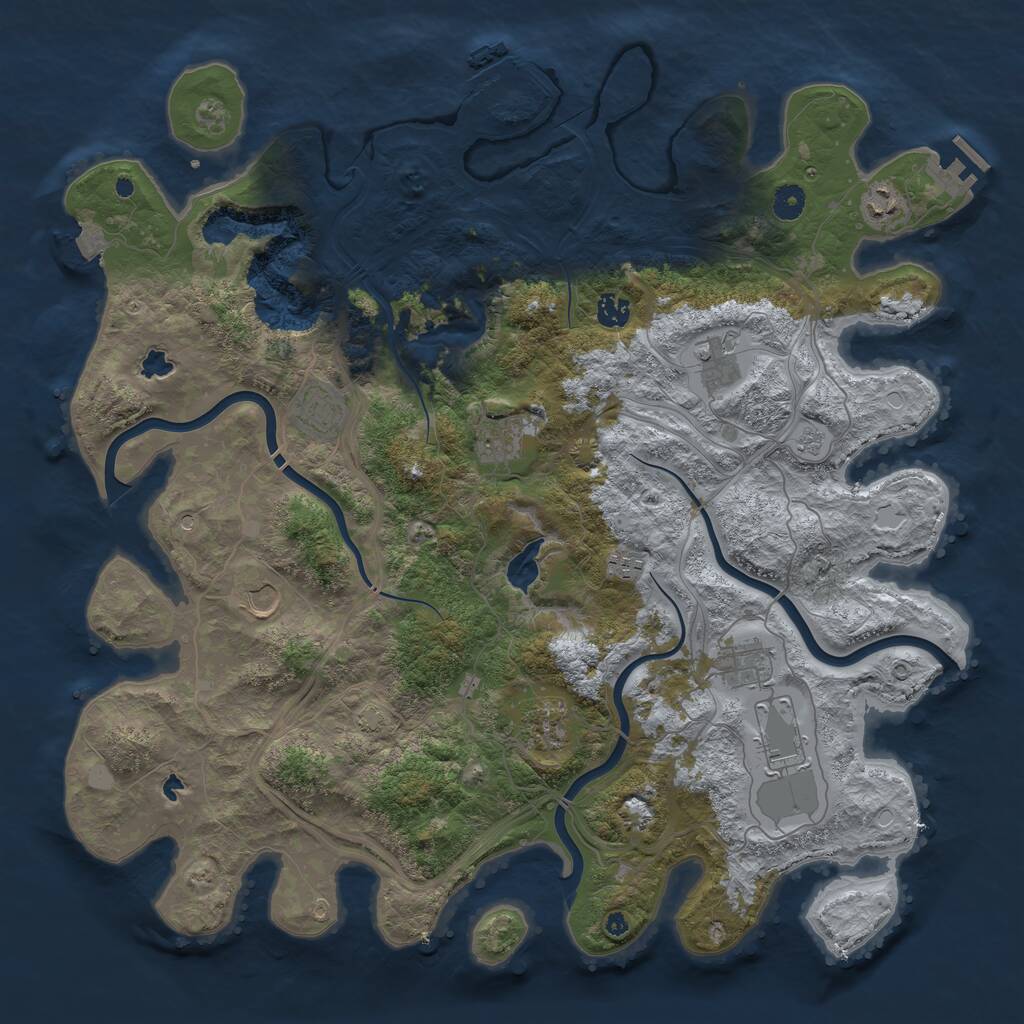 Rust Map: Procedural Map, Size: 4500, Seed: 4492761, 16 Monuments