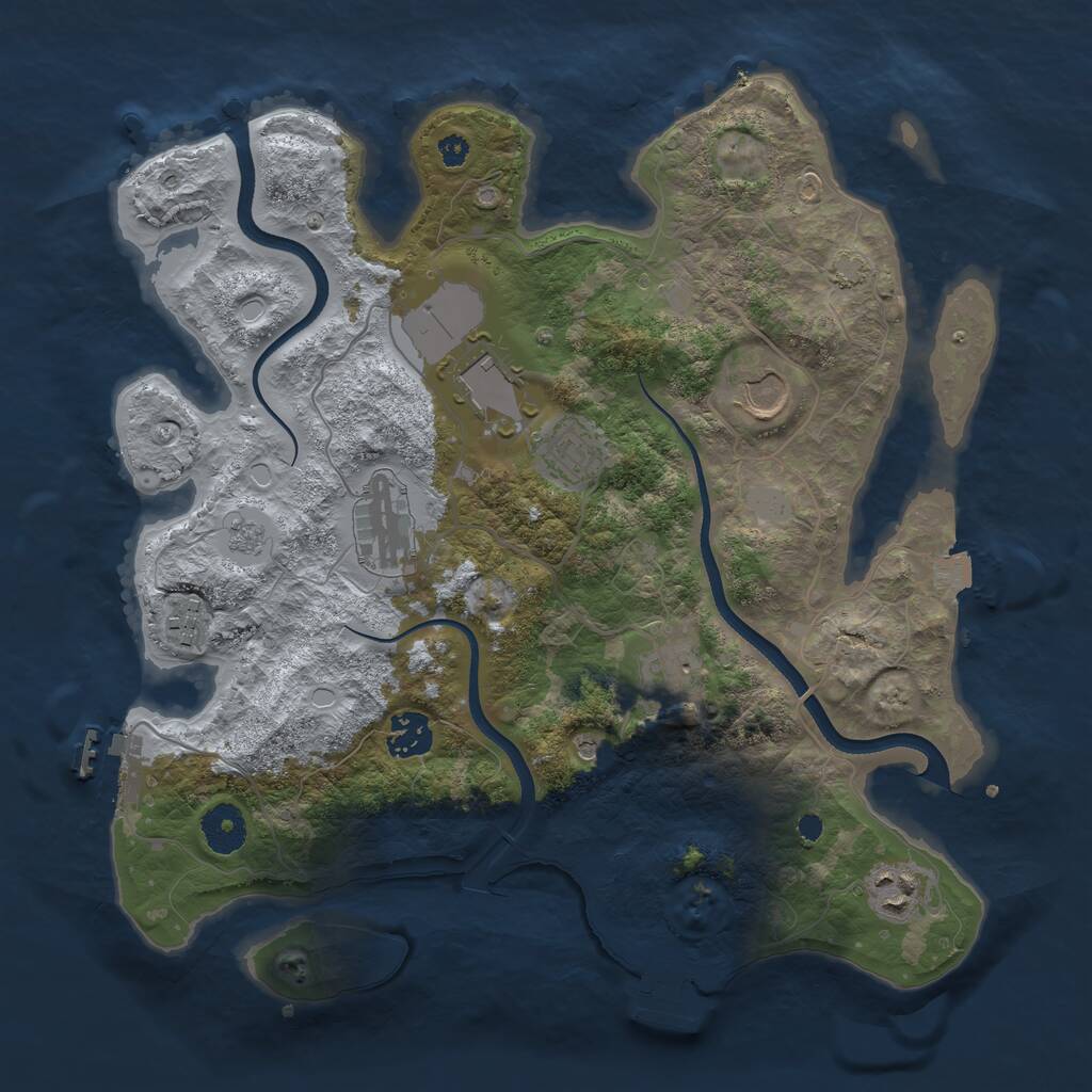 Rust Map: Procedural Map, Size: 3500, Seed: 896, 14 Monuments