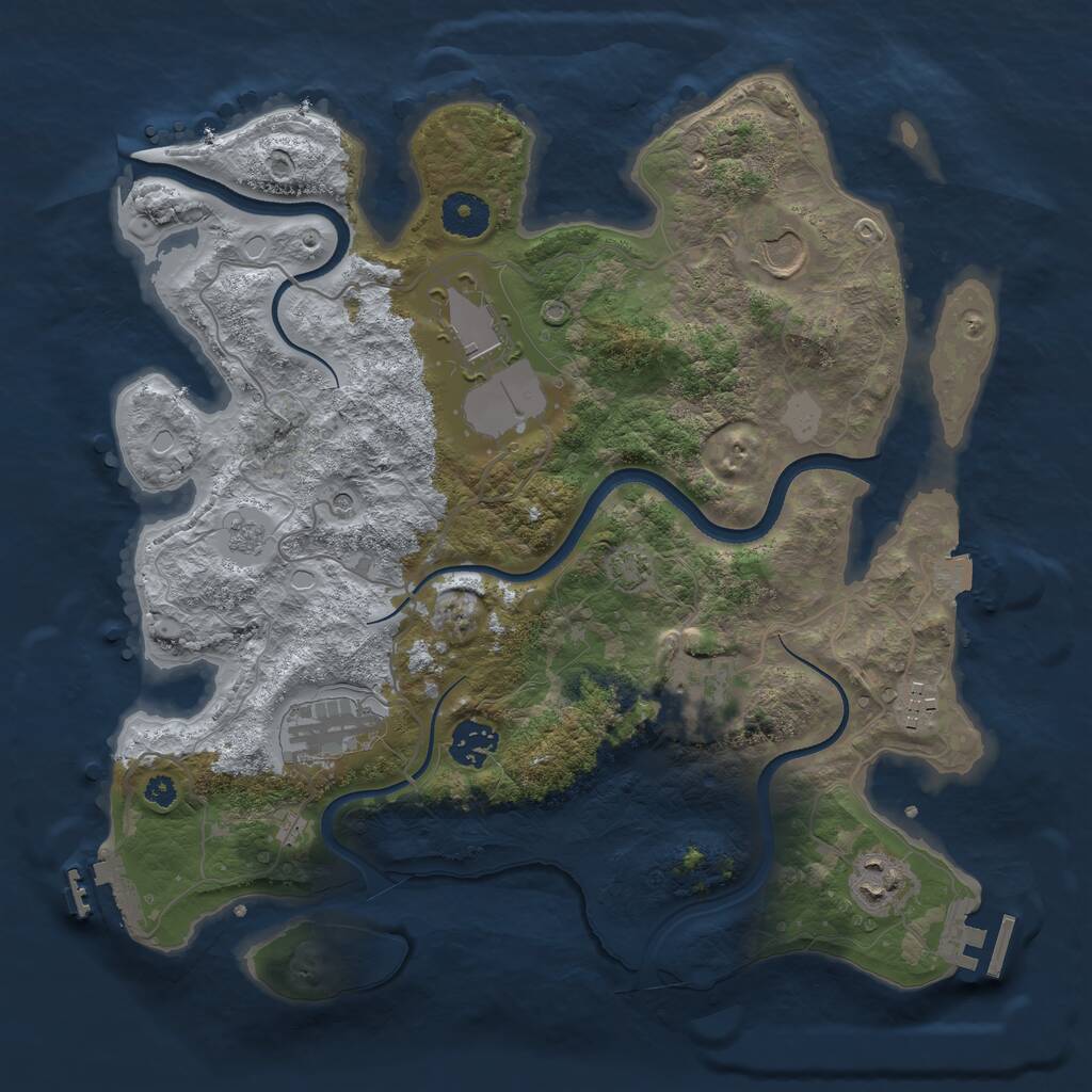 Rust Map: Procedural Map, Size: 3500, Seed: 896, 13 Monuments