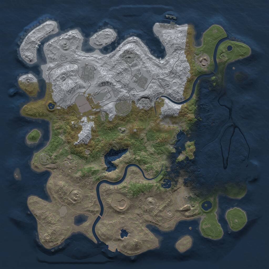 Rust Map: Procedural Map, Size: 4000, Seed: 1556031086, 16 Monuments