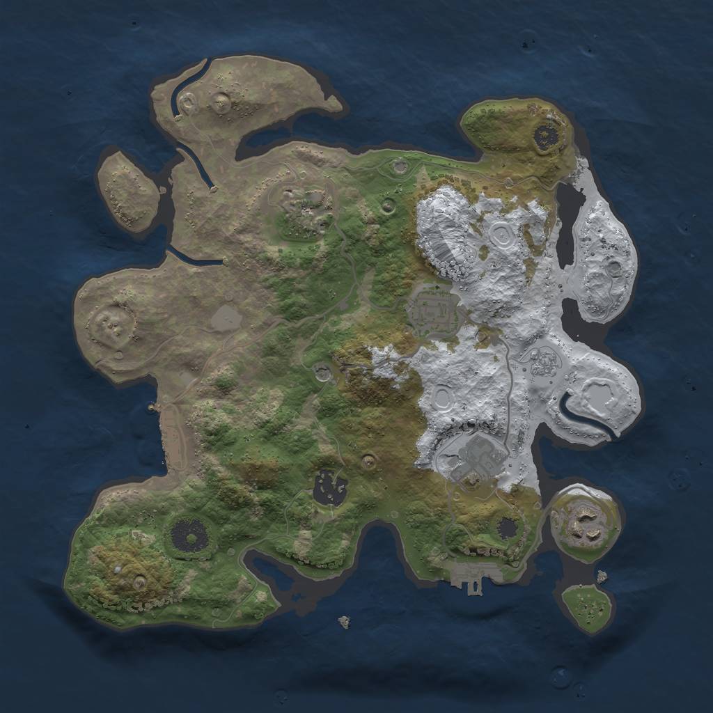 Rust Map: Procedural Map, Size: 3000, Seed: 1433629219, 14 Monuments
