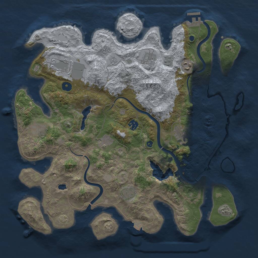 Rust Map: Procedural Map, Size: 4000, Seed: 15727424, 14 Monuments