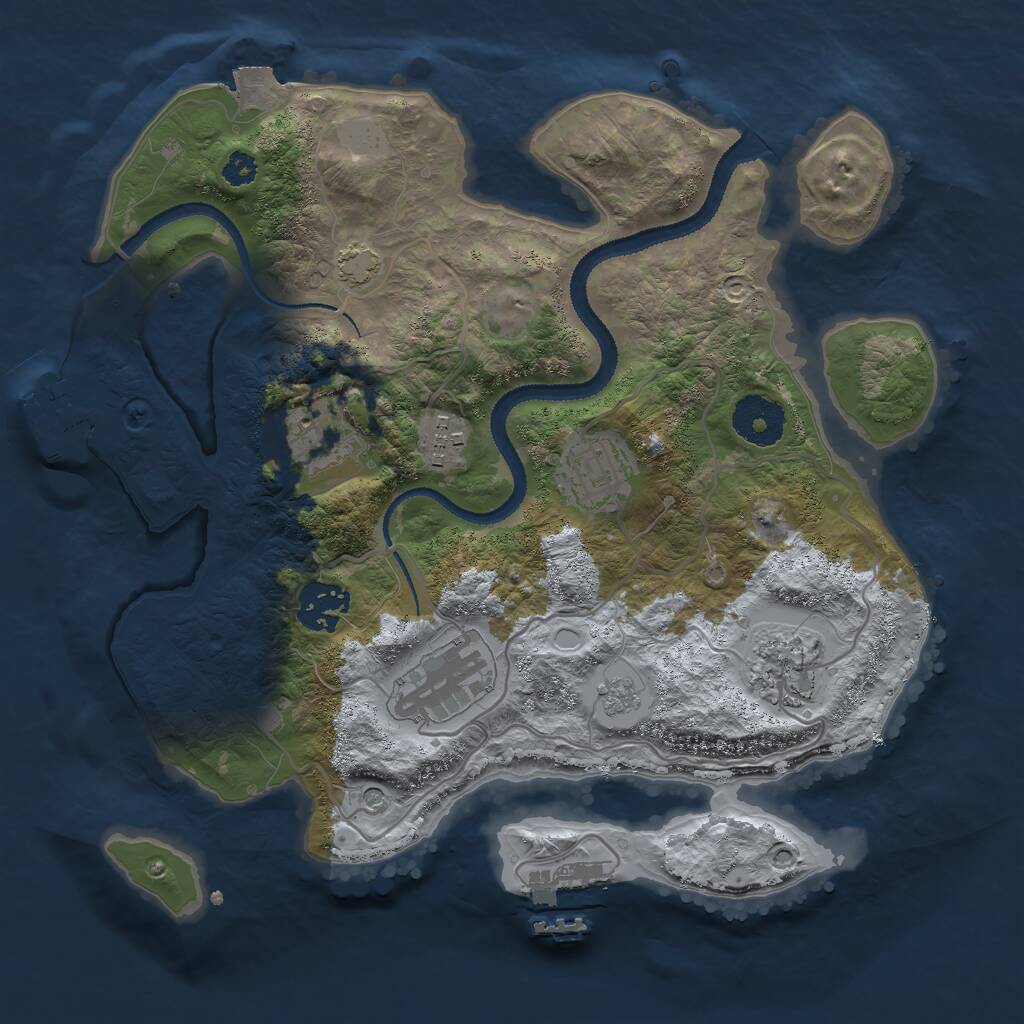 Rust Map: Procedural Map, Size: 3000, Seed: 116015, 12 Monuments