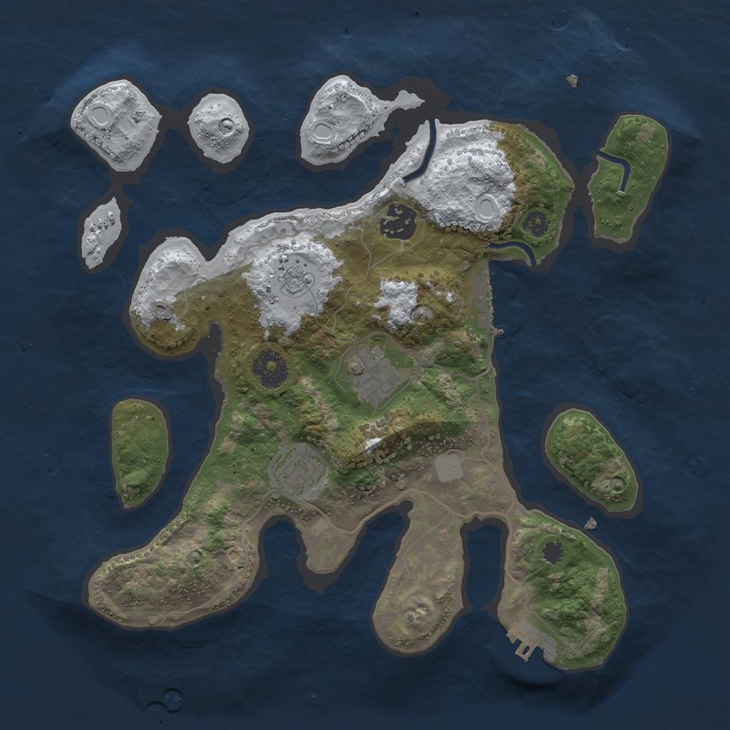 Rust Map: Procedural Map, Size: 3000, Seed: 12894823, 11 Monuments
