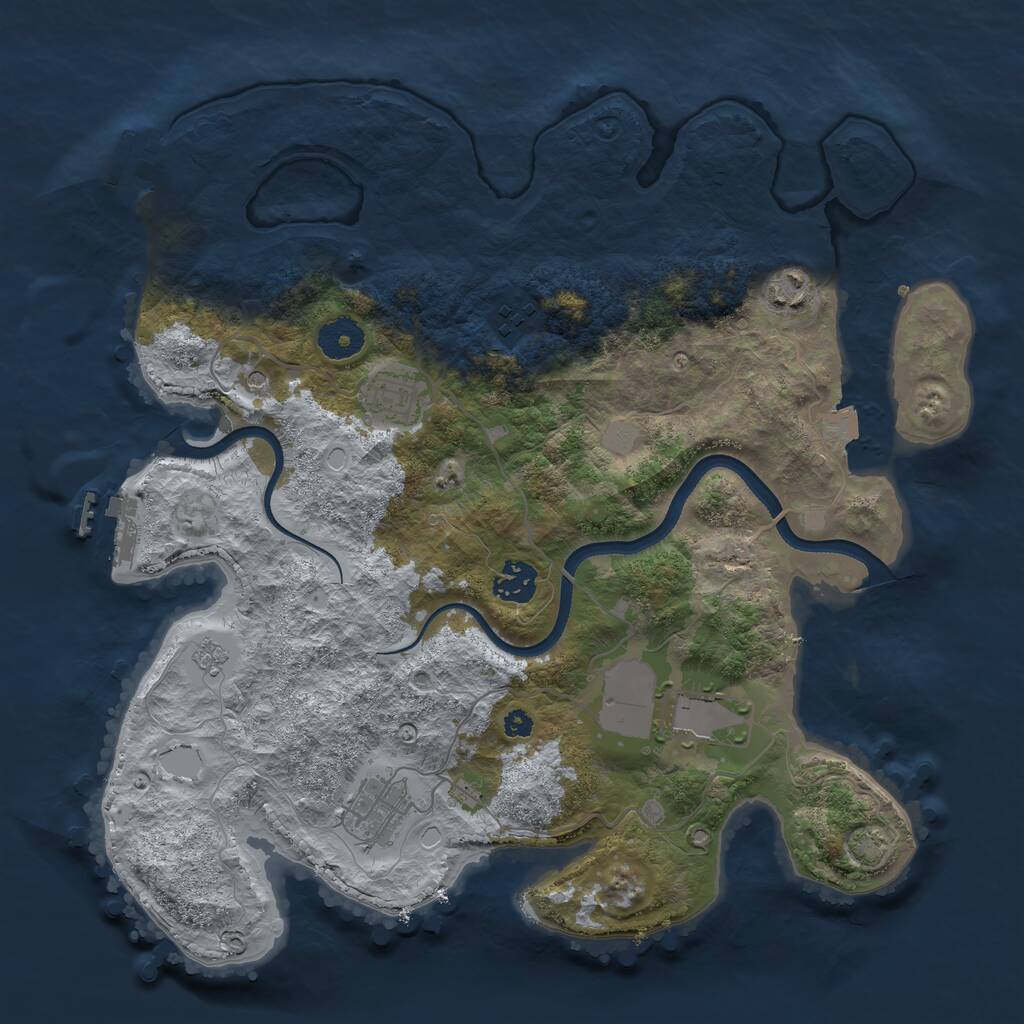 Rust Map: Procedural Map, Size: 3550, Seed: 298487, 12 Monuments