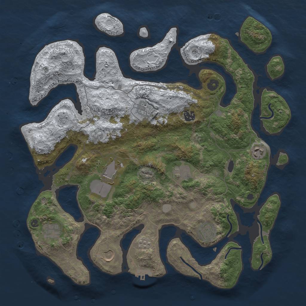 Rust Map: Procedural Map, Size: 4000, Seed: 1705064850, 17 Monuments