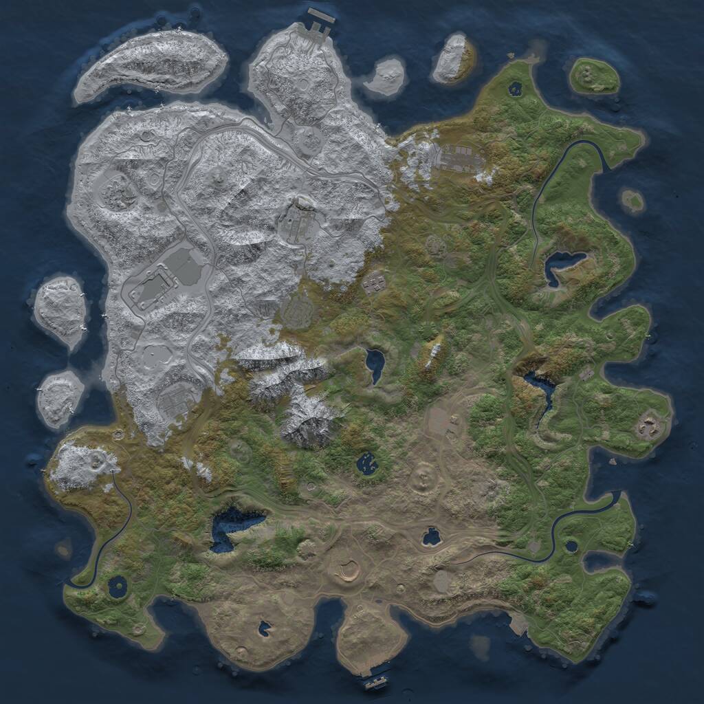 Rust Map: Procedural Map, Size: 5000, Seed: 16583757, 17 Monuments