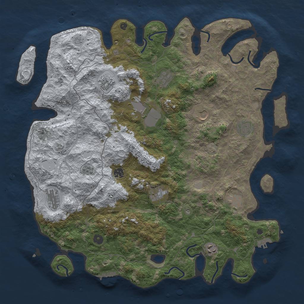 Rust Map: Procedural Map, Size: 4550, Seed: 81, 20 Monuments