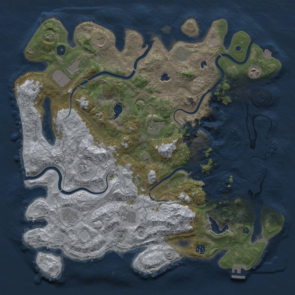 Rust Map: Procedural Map, Size: 4500, Seed: 1147689, 16 Monuments