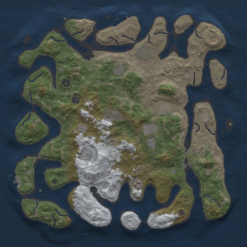Rust Map: Procedural Map, Size: 4500, Seed: 2766545, 20 Monuments