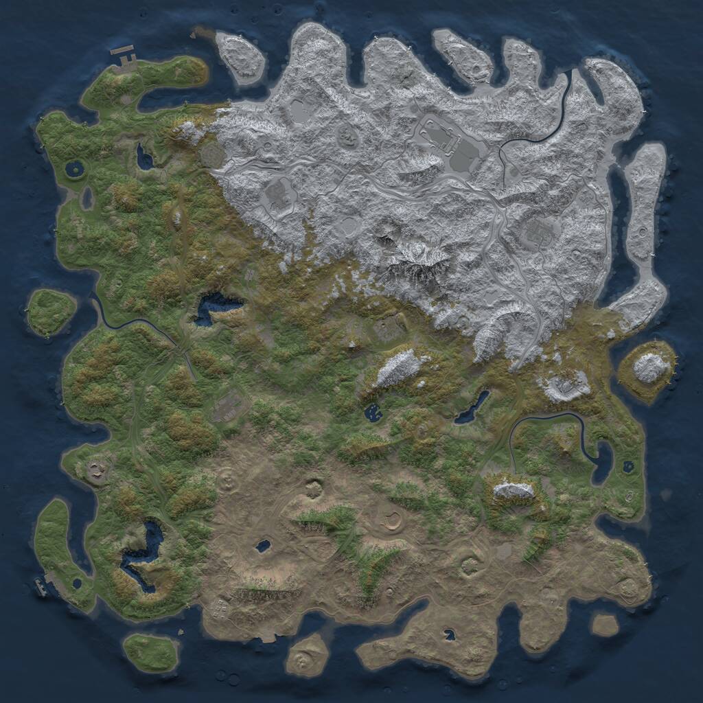 Rust Map: Procedural Map, Size: 6000, Seed: 1532035307, 17 Monuments
