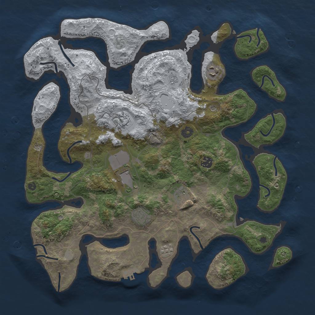 Rust Map: Procedural Map, Size: 4000, Seed: 98476351, 15 Monuments