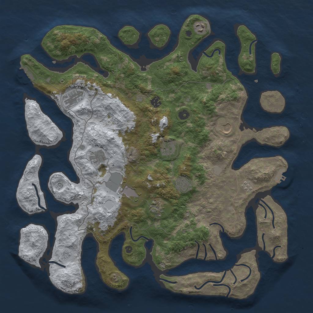 Rust Map: Procedural Map, Size: 4500, Seed: 4890887, 19 Monuments