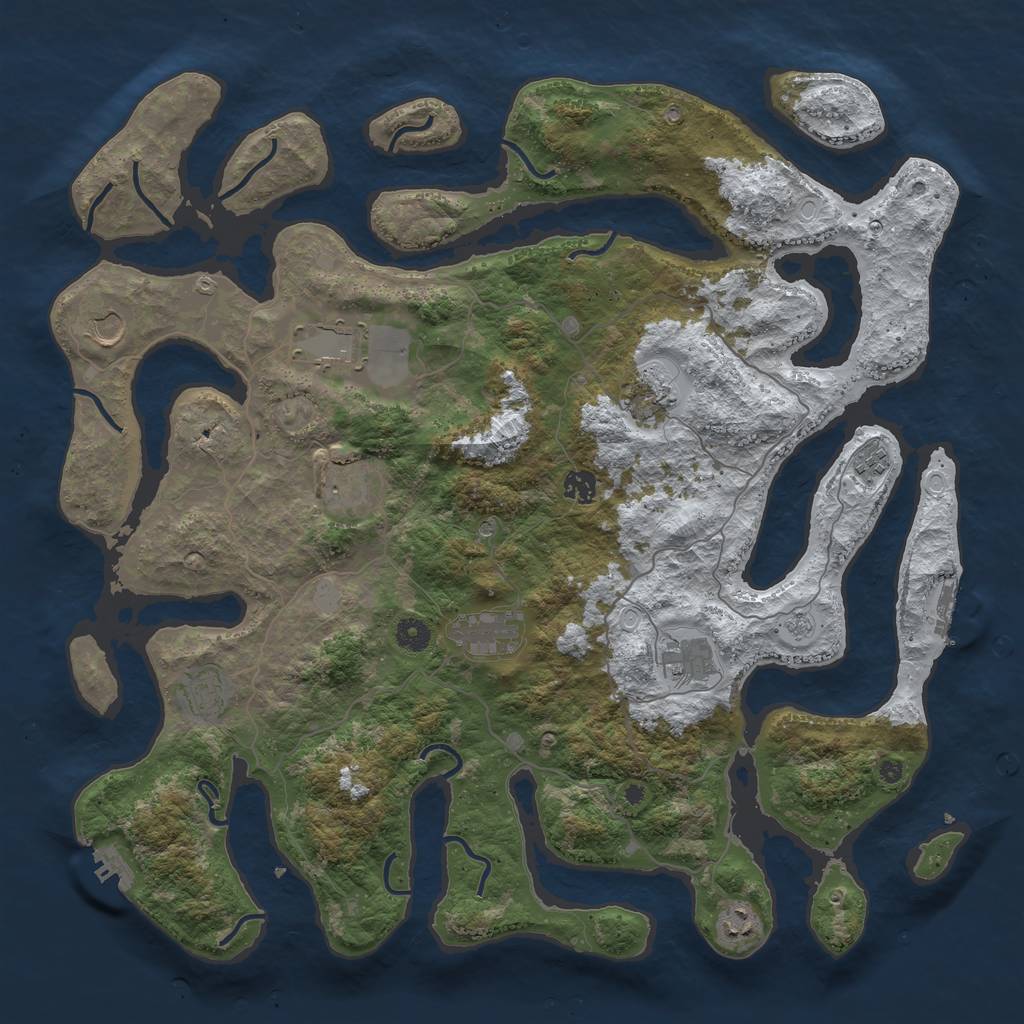 Rust Map: Procedural Map, Size: 4500, Seed: 4491270, 19 Monuments