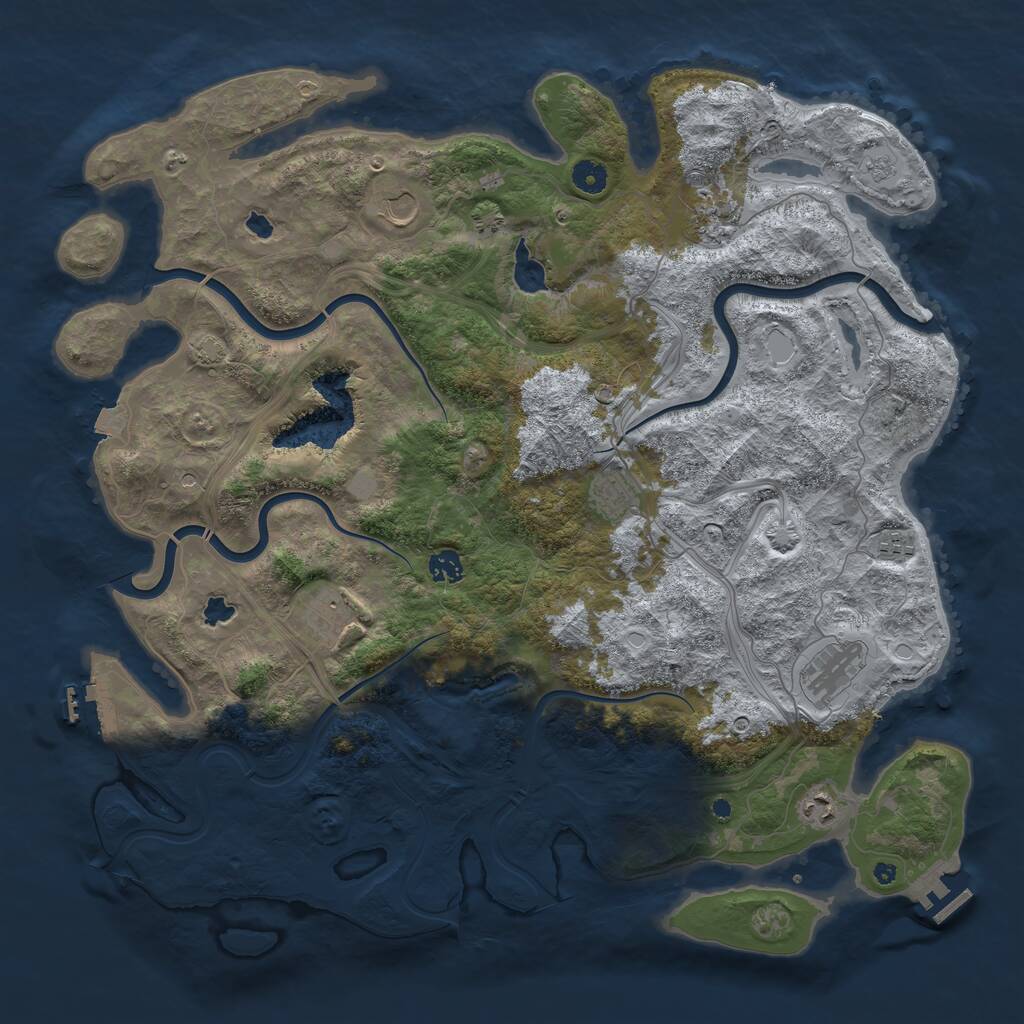 Rust Map: Procedural Map, Size: 4500, Seed: 120614, 14 Monuments