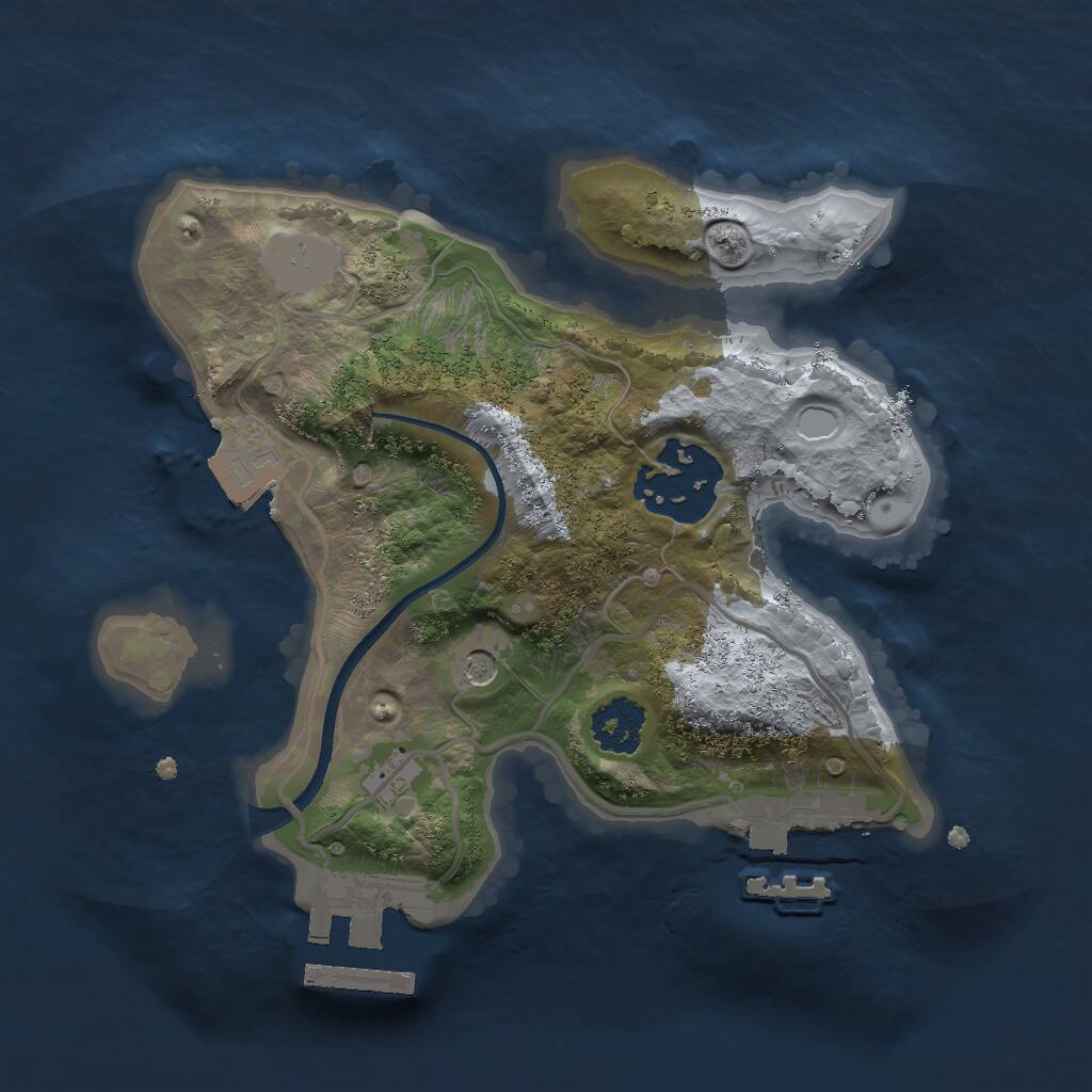 Rust Map: Procedural Map, Size: 2000, Seed: 2650811, 5 Monuments