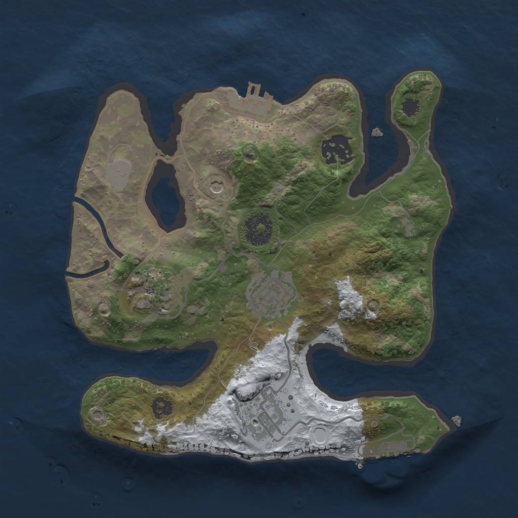 Rust Map: Procedural Map, Size: 2500, Seed: 790959, 12 Monuments