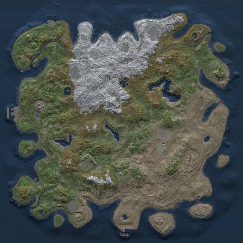 Rust Map: Procedural Map, Size: 4500, Seed: 4981368, 16 Monuments