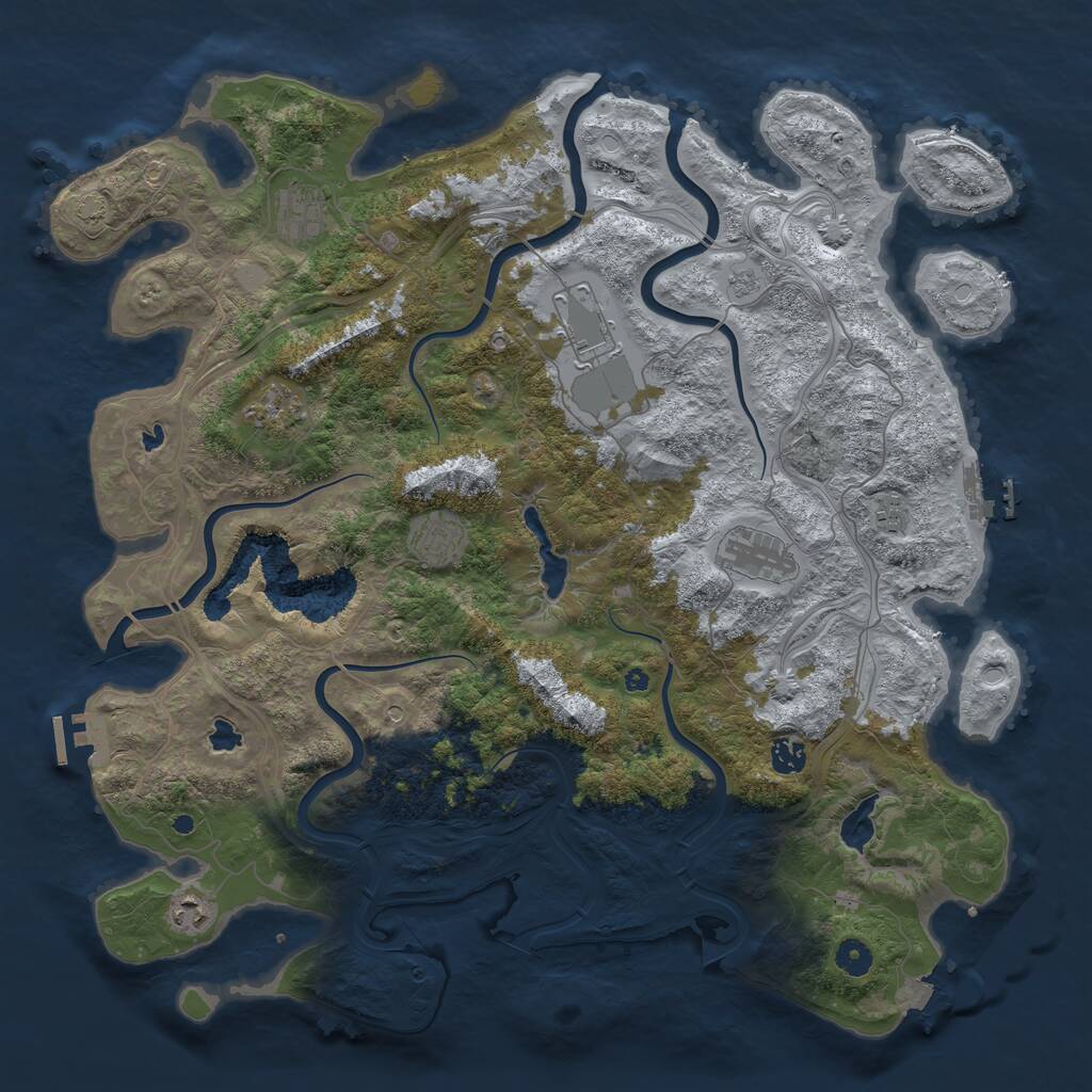 Rust Map: Procedural Map, Size: 4500, Seed: 1348922119, 14 Monuments