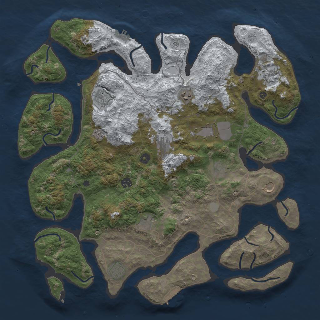 Rust Map: Procedural Map, Size: 4500, Seed: 5399607, 20 Monuments