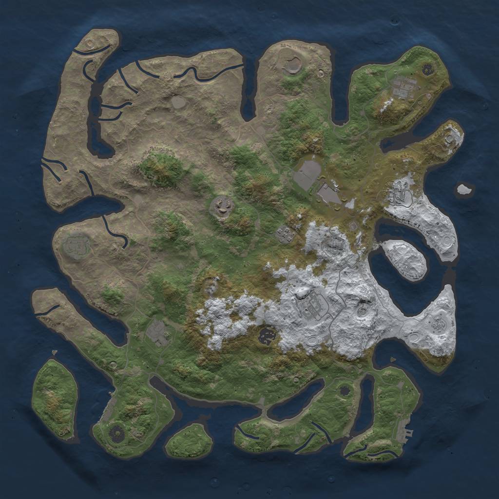 Rust Map: Procedural Map, Size: 4500, Seed: 1270315, 19 Monuments