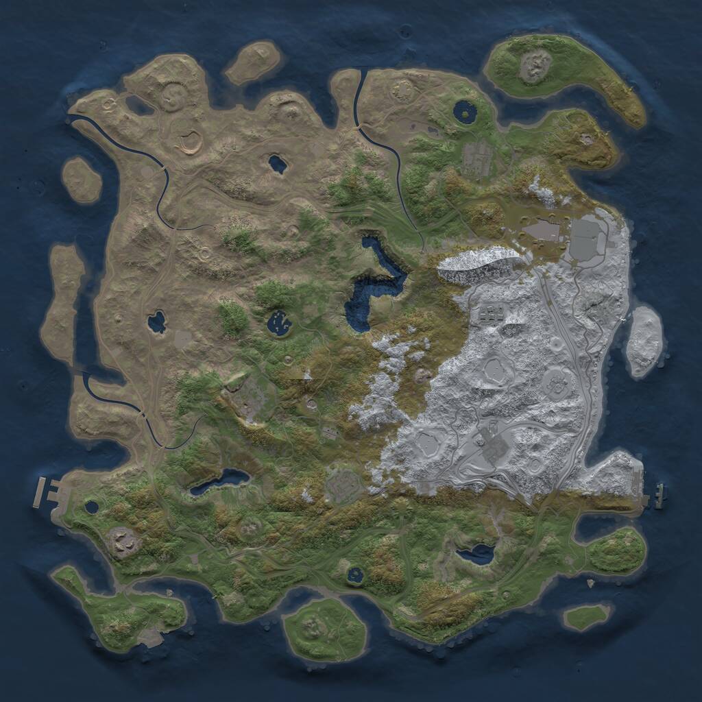Rust Map: Procedural Map, Size: 4500, Seed: 2222, 15 Monuments
