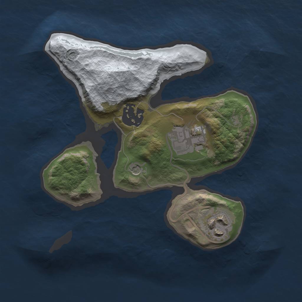 Rust Map: Barren, Size: 2000, Seed: 3373681, 6 Monuments