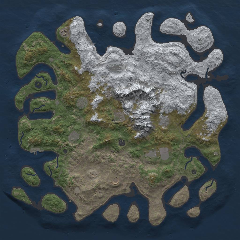 Rust Map: Procedural Map, Size: 5000, Seed: 778094, 20 Monuments